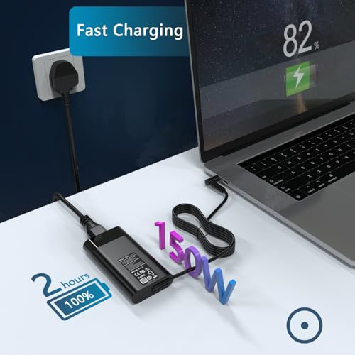 150W AC Adapter Compatible with HP Zbook 15 16 17 15u 15v G3 G4 G5 G6 G7 G8 G9/ZBook Studio G4 G5 G7 G8 G9 Pavilion/Victus 15 17 Gaming Laptop Charger Power Adapter Supply - Image 2