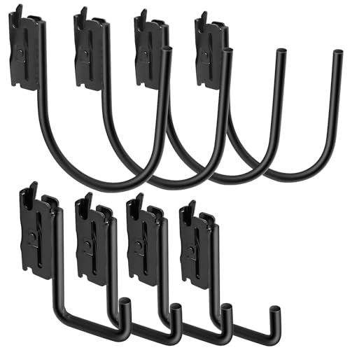 SALUINOKI 8Pack Heavy Duty Black E-Track J Hooks and Hangers - Accessories for Enclosed Trailer Semi Truck Trailer Cargo Van