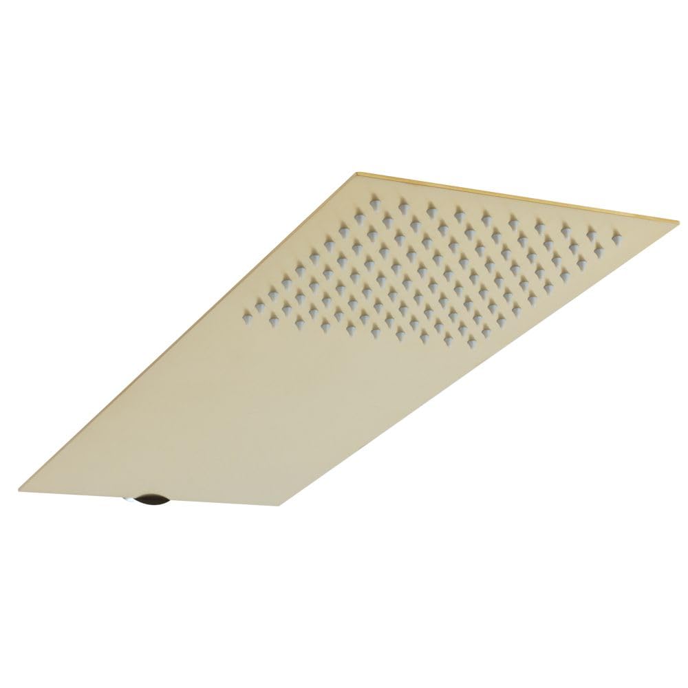 Milano Lyra 200Mm X 487Mm Thin Fixed Rainfall Shower Head - Brushed Brass
