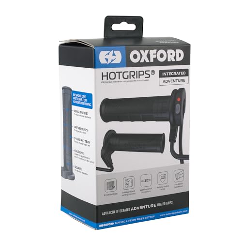 Oxford HotGrips Advanced Integrated Adventure EL397 | Poignées chauffantes pour Guidon de Moto par Temps Froid d'hiver