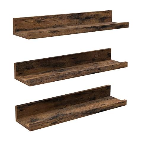 VASAGLE Hanging Wall Shelves, Set of 3, Floating Shelves, 38 cm Length Cover