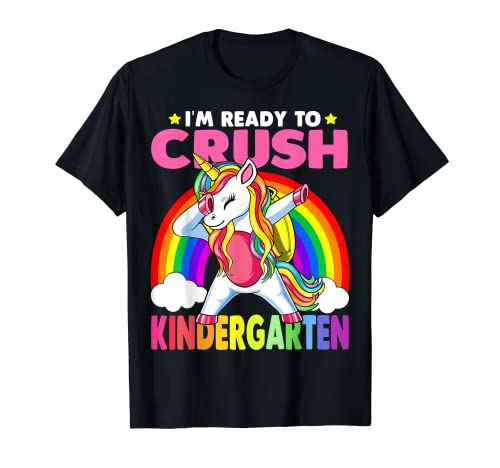 Crush Kindergarten Dabbing Unicorn Regreso a la Escuela Niñas Regalo Camiseta