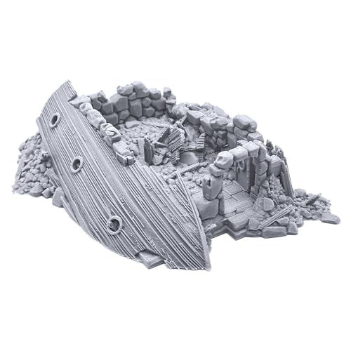 Ruined Boathouse by Printable Scenery, 3D Printed Tabletop RPG Scenery and Wargame Terrain 28mm Miniatures