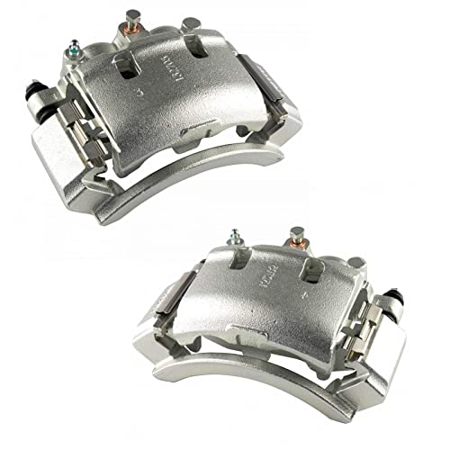 Image of TRQ Rear Brake Caliper Set Zinc Coated Brackets Compatible with 2003-2007 Ford E-250 1999-2002 E-250 Econoline 2003-2005 E-350 Club Wagon 1999-2007 E-350 Super Duty