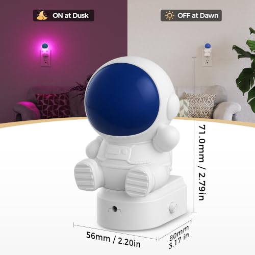 Image of DORESshop Astronaut Night Light for Kids,Plug in Dusk to Dawn Kids Bedroom