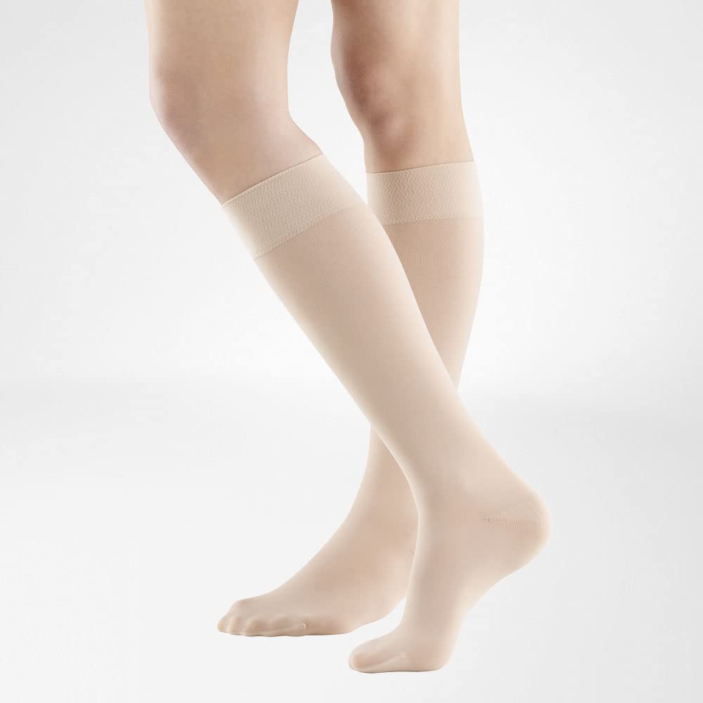 Bauerfeind VenoTrain soft AD CCL1 Kompressionsstrümpfe M normal creme short