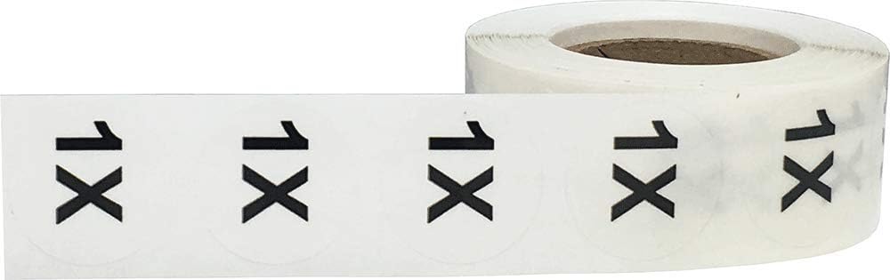 Clear Circle One Size Clothing Size Stickers for Retail Apparel 0.75 Inch 500 Total Adhesive Labels