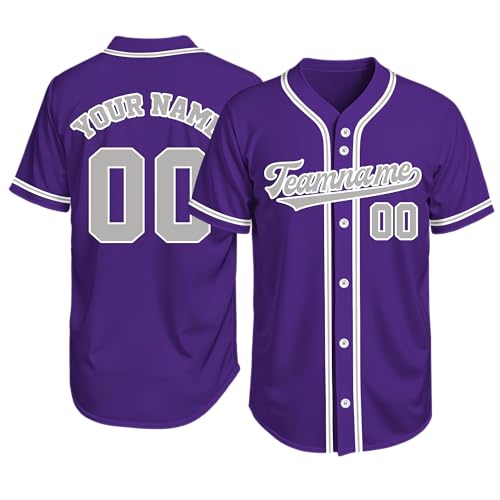 Image of Custom Baseball Jersey Personalized Stitched or Printed Name Number Baseball Shirt Sports Uniform Gifts for Men Women Youth