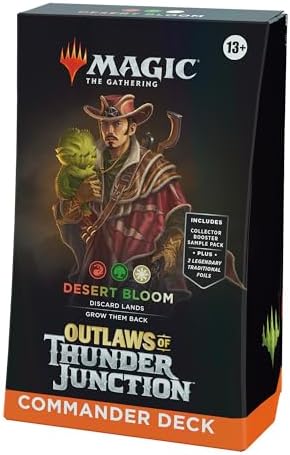 Magic: The Gathering Outlaws of Thunder Junction Commander Deck - Desert Bloom (100-Card Deck, 2-Card Collector Booster Sample Pack + Accessories) (English Version)