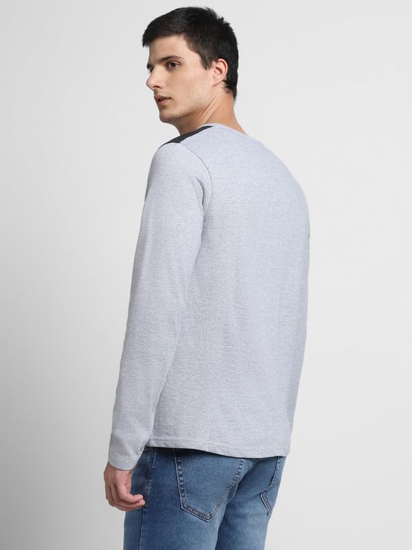 Image of Dennis Lingo Men's Cotton Henley Neck Tshirt, Regular Fit Long Sleeve