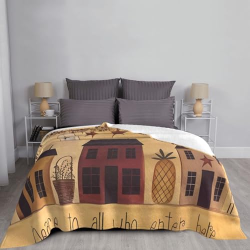 Couverture ultra douce en flanelle imprimé grange chic - 7