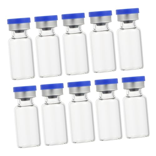 BELLIFFY 3ml Glass Bottles Lids Reagent Vials for Science Lab Dispensing Bottles Set