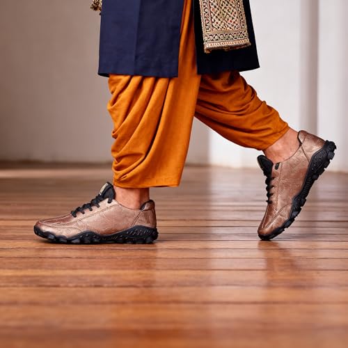 Image of Impakto Men's Barefoot Utsav Shoes | Wide Toe Box | Designed for Garba, Dandiya & Navratri Dance | Zero-Drop for Natural Movement | Anti-Skid Rubber Sole