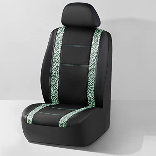 Road Comforts Car Seat Covers Low Back Synthetic Leather with Glow in Dark Leopard Pattern Car Seat Cover, Airbag Compatible, Universal Fits for Most Cars, Truck, SUV, Vans(Leopard Glow in Dark) - Thumbnail 5