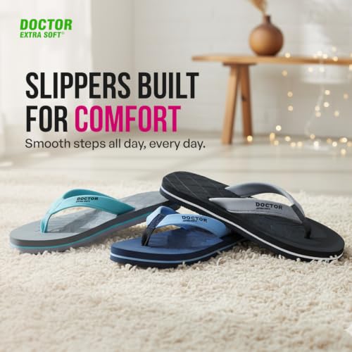 Image of DOCTOR EXTRA SOFT Women's Soft Slippers & Flip Flops, Orthopedic Cushioned Footbed, Lightweight Shock Absorbing Anti-Skid Comfortable Ladies Footwear for Walking, Home, Bathroom & Everyday Wear D-05