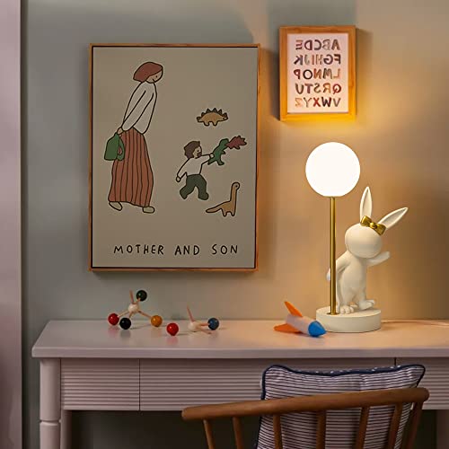 Oneach 13” Kids Rabbit Table Lamp 3 Color Dimming Desk Lamp For Girls With Cartoon Look Cute Night Light For Kids Bedroom Living Room #TOP1