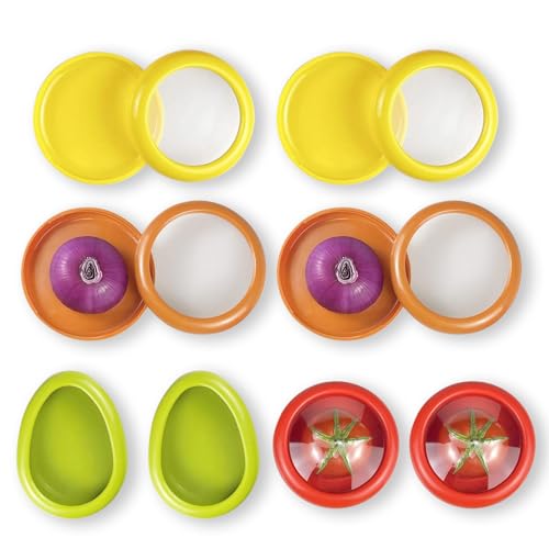 LYLHZRMDGC Set of 8 Fresh Food Containers,fresh pod, Reusable Silicone Storage Pods for Avocado, Onions, Tomatoes, Garlic – Anti-Oxidation for Fridge, Send Goods from Local Warehouse