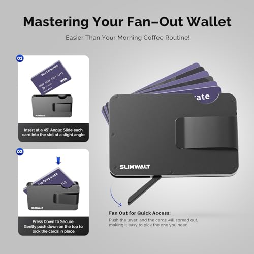 Cardfan Wallet for Men with Money Clip - Minimalist Slim Fan-out Card Holder, Mens Wallet with RFID Blocking, Metal Pop Up Wallets Black, Gifts for Men4
