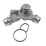 AMCC Upgrade Aluminium Thermostat Housing Assembly Compatible with BMW M54 M52 E46 E39 1999-2006 323 325 328 330 525 528 530 728Li 730Li X3 Z3 Z4 X5 Replaces: 11531437040,11537509227