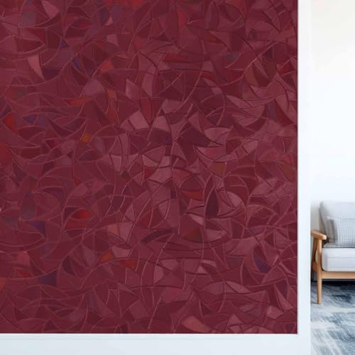 Vinilo decorativo ventana privacidad rojo oscuro 45x200 cm miniatura 3