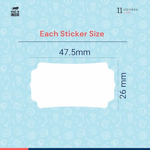 Image of 11 Strokes 192 Pcs White Stickers - Self Adhesive Stickers for Kitchen containers, Labels for Kitchen Containers, Price tag Stickers, Label Sticker, Kitchen Sticker