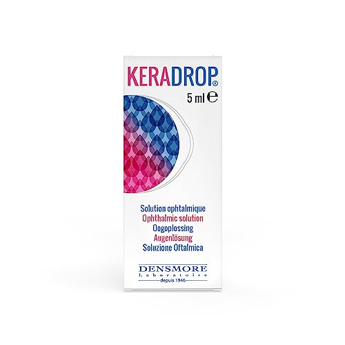 Densmore - Keradrop - Solution Ophtalmique Gêne Oculaire - Etat Inflammatoire, Blépharite, Conjonctivite - Acide Hyaluronique - Flacon 5 ml - Fabriqué en Europe