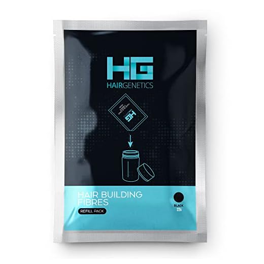 Hair Genetics® Fibras Capilares de Queratina para Cabello - Fórmula Avanzada Cero Picores de Calidad Profesional y Aspecto Natural para Hombres y Mujeres con Pelo - Pack Recarga 22 g… (Negro)