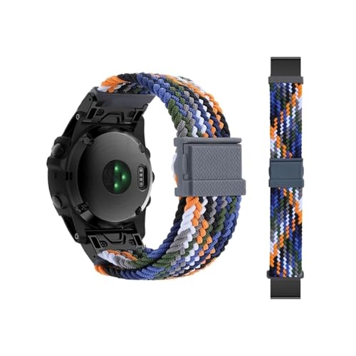 26 22mm�i�C�����N�C�b�N�t�B�b�g�o���h�ɓK������Garmin Fenix 7 7X Pro 6X 5 Plus Epix Gen 2 Instinct 2X(Denim color,Quickfit 26mm Width)