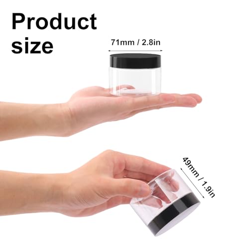 80 Packs 4 OZ Transparent Plastic Jars with black Lids, Body Butter Containers, Cosmetic Containers jars for Kitchen Ingredients, beads, sequins, Lotion, Cream, DIY Crafts and More by KUKLIPJIM.2