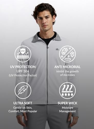 Image of ADRO Sunscreen Jacket for Men UV Sun Advanced Protection Running Jackets For Mens Biker Jackets with Zipper Sports jacket for men
