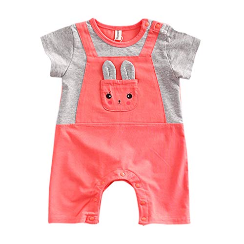 Preisvergleich Produktbild FBGood Neugeborenes Karikatur Säuglingsspielanzug Unisex Kinder Bodysuit Overalls Baby Sommer Kurzarm Strampler für Mädchen und Jungen