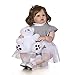 HWZZ Grande Taille Reborn Princesse Toddler Poupées Réel Fait Main Cheveux Longs Tissu en Peluche Corps Nouveau-Né Fille Enfants Cadeau d'anniversaire (27" 70Cm),70cm