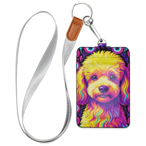 Soporte para tarjetas de identificación para mujer con cordón