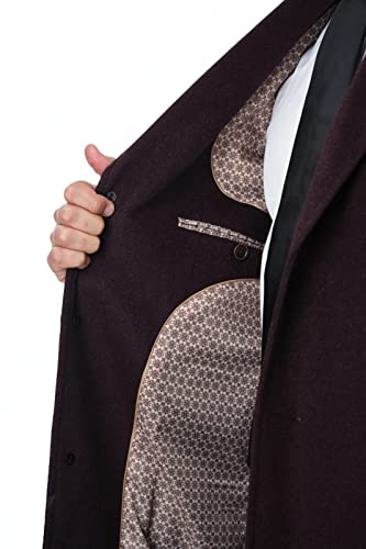 Image of THE SUIT DEPOT Mens Single Breasted Wool Cashmere Full Length Overcoat