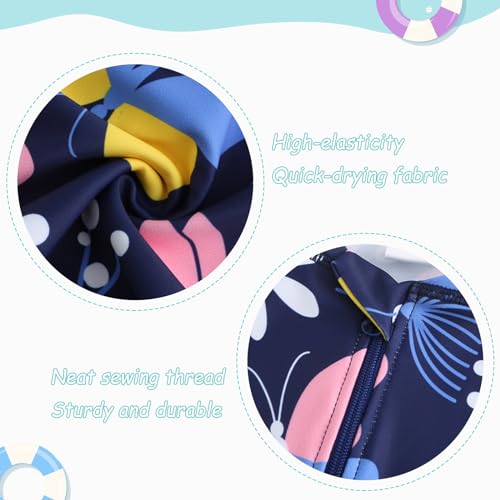 Image of Girls One Piece Rash Guard Long Sleeve Swimsuits for Girls UPF 50+ Sun Protection Bathing Suits 3-16 Years