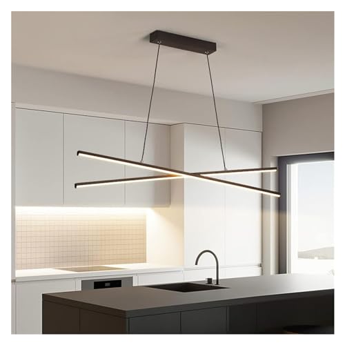Plafonnier LED suspendu linéaire au design épuré pour salle à manger