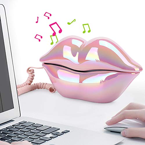 Teléfono con diseño de labios GOWENIC, fijo y con cable miniatura 2