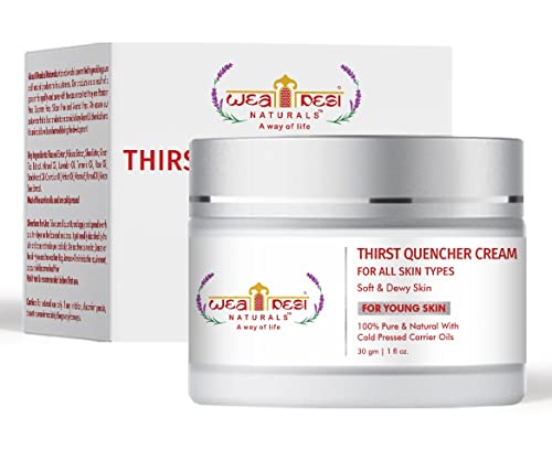 Weadesi Naturals Moisturising Face Cream, natural moisturizer for skin brightening and glowing,best natural organic face moisturizer face moisturizer, face moisturizer for combination skin, natural moisturizer for oily skin, natural moisturizer for sensitive skin, natural face moisturizer for dry skin, – 100% Pure & Natural Thirst Quencher Face Cream for Young Skin – Reduce Dark Spots – Prevent Acne – Face Cream for Glowing Skin – All Skin Types – 30 gm