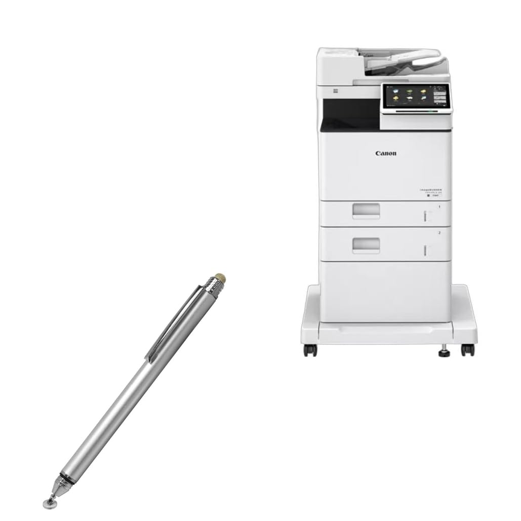 BoxWave Stylus Pen Compatible with Canon imageRUNNER Advance DX 529iF - DualTip Capacitive Stylus, Fiber Tip Disc Tip Capacitive Stylus Pen - Metallic Silver