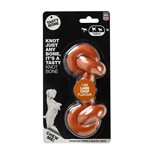 TastyBone Knotted Nylon Dog Chew Toy for Small Medium & Large Dogs (Lamb Chop)