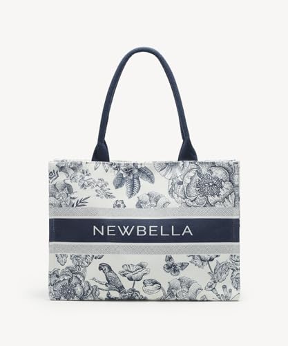 Image of NEWBELLA Women's Vegan Leather Tote Bag - Lightweight Soft Shoulder Purse or Crossbody Bag for Work & Everyday Use (Blue)