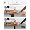 FEZIBO Standing Desk, 5528 Inches Electric Height Adjustable, Sit Stand Up, Computer Office Desk with Splice Board, Black Frame/Rustic Brown TOP