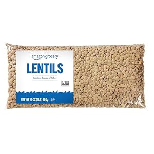 Amazon Grocery, Lentils, Non GMO, Excellent Source of Fiber, 16 Oz
