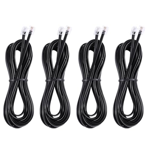 Pyugxab 4X RJ11 6P4C Cuerda Cable de Telefono Modem ADSL 5 Metros