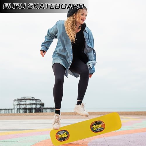 Image of GURU Skateboard, Wooden Non-Slip Skateboard for Kids, Adult, Casterboard /Skate Board /Hoverboard /Longboard for Beginners, Learners, Training Purpose for All Age Group
