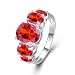 Psiroy Women's 925 Sterling Silver 3ct Created Garnet Filled Ring Band