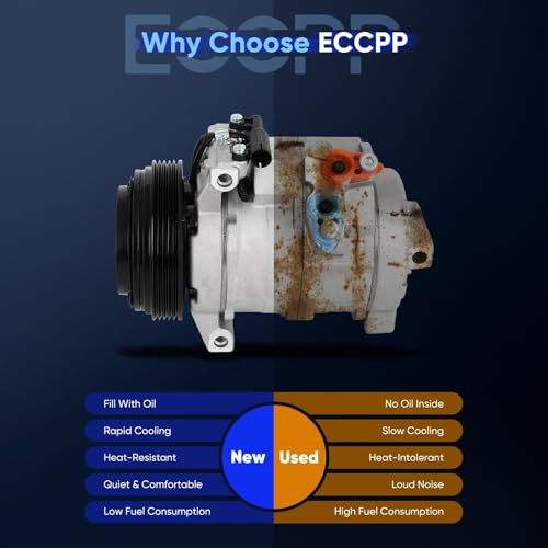 Image of ECCPP A /C Compressor with Clutch Fit for BMW X5 4.4L 4.6L 2000-2004 | Fast Cooling AC Compressor