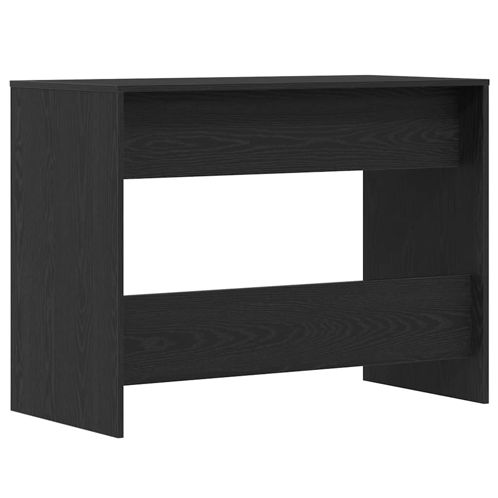 Escritorio de aspecto de roble negro 101 x 50 x 76,5 cm, mesa de trabajo con 2 cajones, amplia mesa para ordenador y suministros de oficina, superficie de fácil cuidado