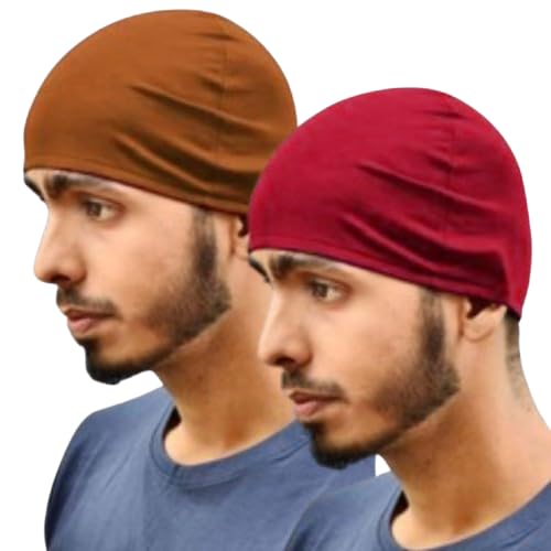 motus Men's and Women's Cotton Helmet Skull Cap Topi -Free Size (Pack of 2)-picture-37