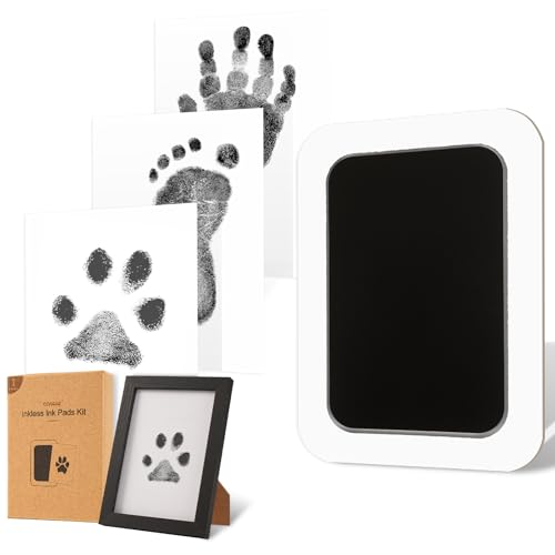catose Inkless Paw Print Kit for Dogs,Cats & Babies - Clean Touch Dog Nose & Baby Handprint Kit,Mess Free Dog Paw Print Kit,1-Pcs Ink Pad & 1 Wooden Frame - Keepsake Gifts for Pet Lovers,New Moms